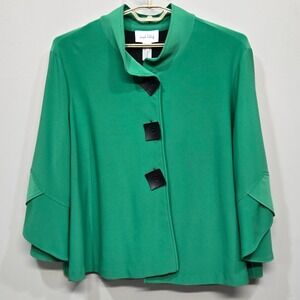 Joseph Ribkoff Swing Blazer Jacket Plus 22 Kelly Green Statement Bell Sleeve NWT